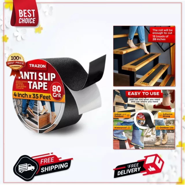 Grip Tape -  Anti Slip Tape for Stairs Outdoor/Indoor Waterproof 4Inch x 35 Ft