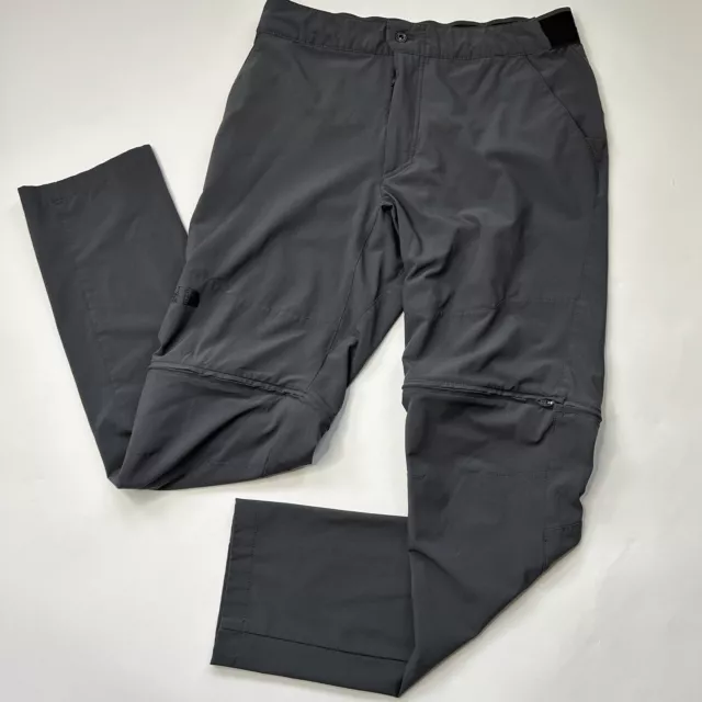 North Face Cargo Pants Mens 32 Gray Convertible Hiking Trail Stretch Lightweight