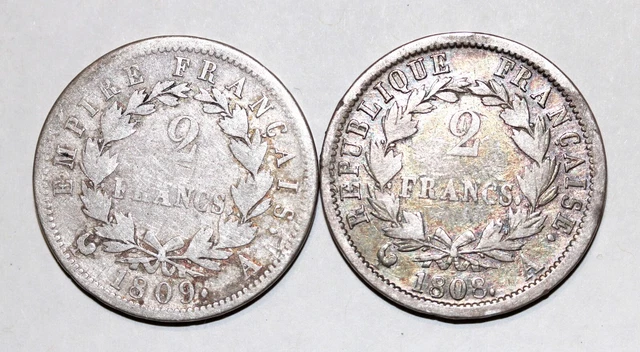 2 monnaies Napoléon AR - rares sur ebay - petit état de conservation ! (Lot 2)