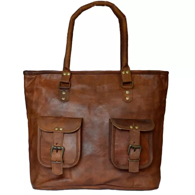 Leather Tote Bag Women's Shoulder Brown Handmade Satchel Purse Office Handbag