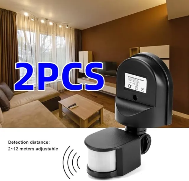 2x Outdoor 180° Degree Security PIR Motion Movement Sensor Detector Switch 240V