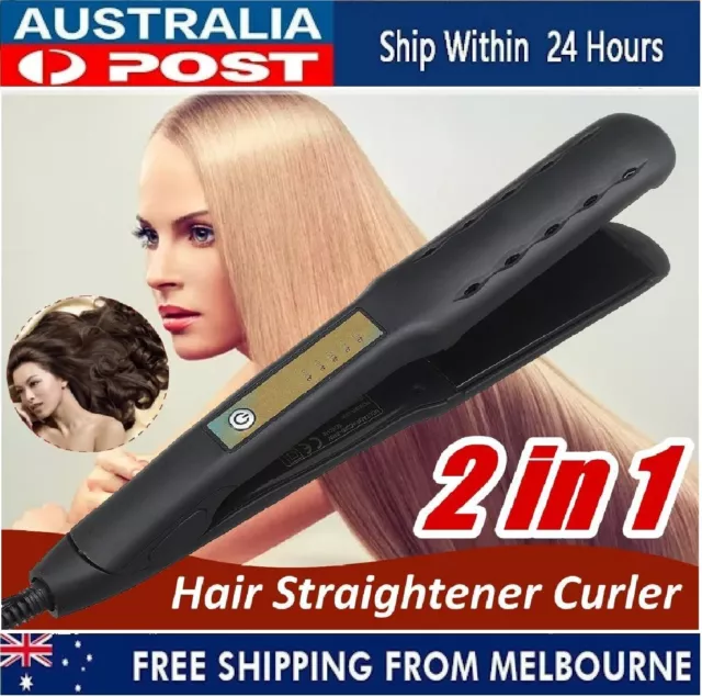 Hair Straightener Curler Dry Ceramic Curling Iron Ultra Smooth Hair Tool 2 in 1