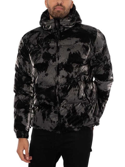 Criminal Damage de los hombres Chaqueta acolchada Smog, Negro