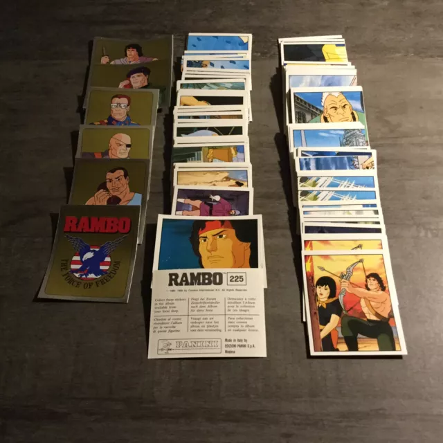 RAMBO ( 1986 )- Lot de 8 Images Stickers Panini au choix!