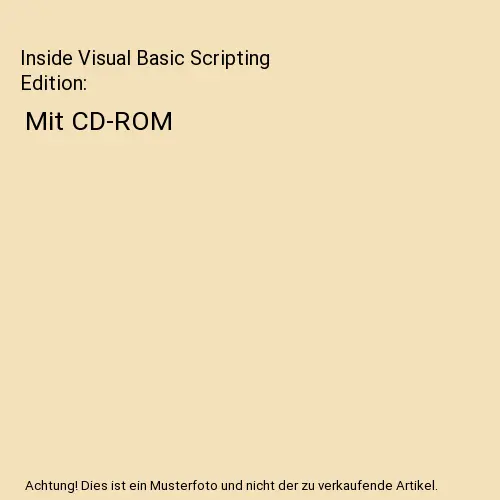 Inside Visual Basic Scripting Edition: Mit CD-ROM, Hillier, Scot