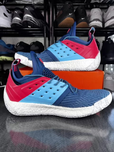ADIDAS HARDEN VOL 2 Blue Night AH2216 Cyan Red PrimeKnit James Boost Men s 9.5 190.00 PicClick