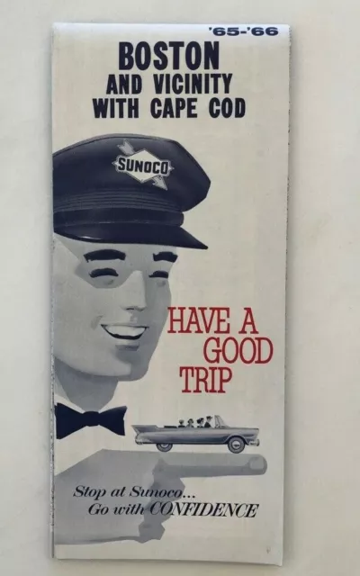 1965 BOSTON & CAPE COD Sun Oil CO SUNOCO Service Station Advertising MAP Vintage