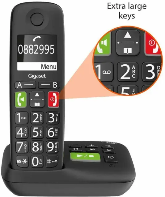 Gigaset Digital Cordless Phone E290A Single Big Button With Nuisance Call Block