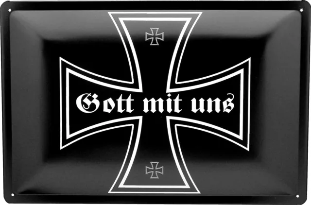 Retro Blechschild 20x30 Eiserne Kreuz Gott mit uns Orden historisch Bar Sammler