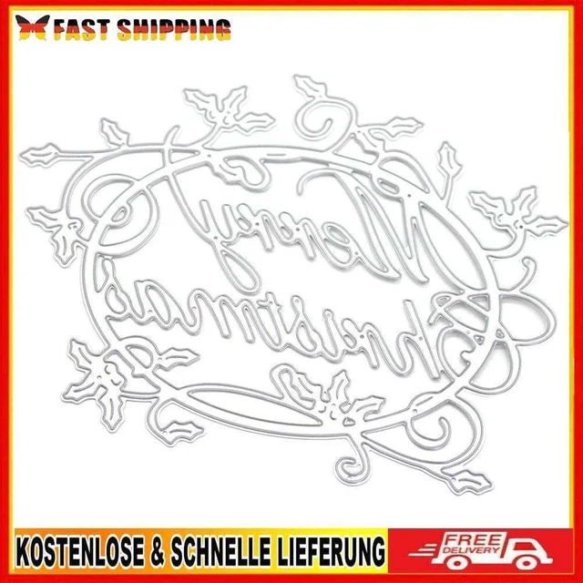Weihnachten Worte Metall Stanzformen Schablone Scrapbooking stirbt Karte Fotoalb