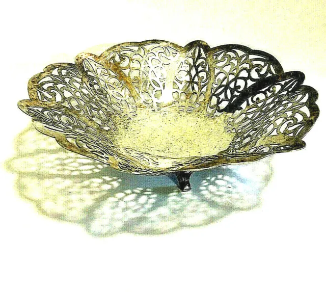 Lovelace International Silver Co. Candy Dish Silverplate Vintage 7 3/4" Dia.