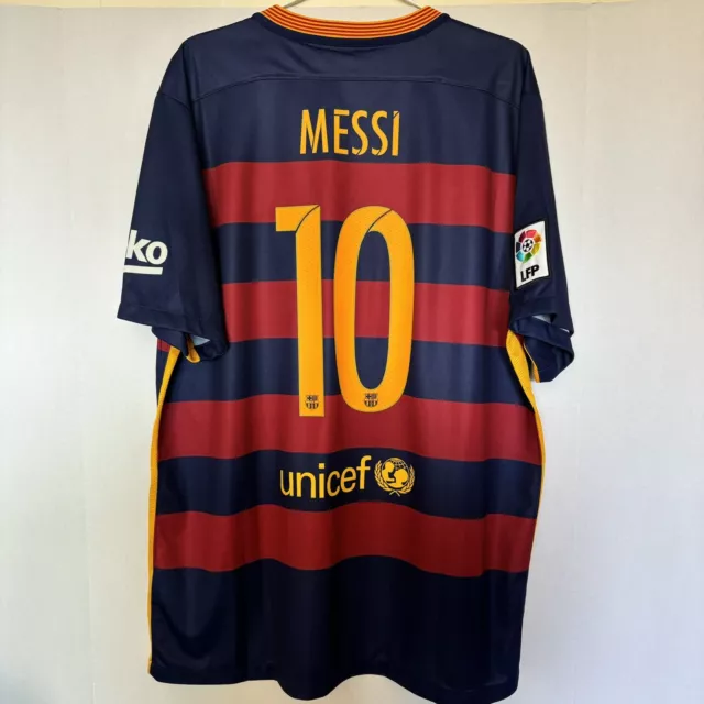 FC Barcelona MESSI 2015 2016 Nike Home Soccer Football Jersey BNWOT MINT XL