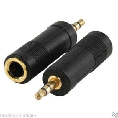 1 connecteur Plaqué Or pour Prise de Casque Stéréo Mini Jack FosPower Adaptateur pour Fiche Jack Audio 6,35mm Mâle à 3.5mm Femelle AUX Stéréo 
