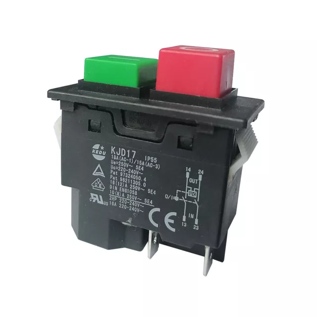 KEDU KJD17 Electromagnetic Pushbutton Switches for Garden Machine 4Pins 16A IP55