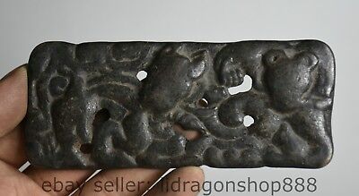 12cm antique vieille Chine dynastie bronze feng shui marque pendentif amulette