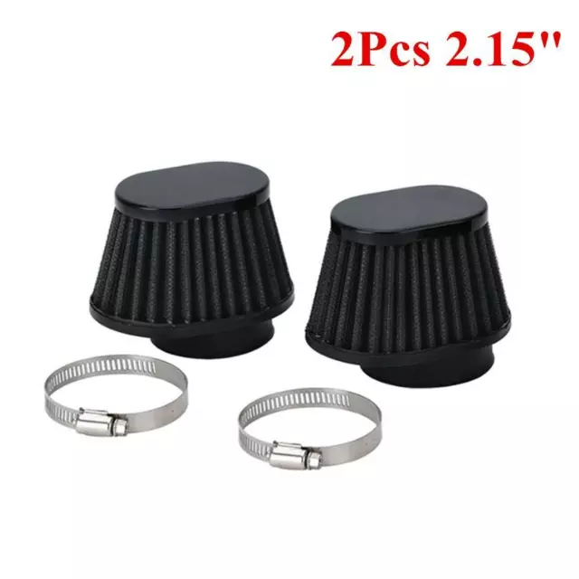 55mm ID Black High Performance Motorcycle Parts Pod Air Filter Cleaner Black X2