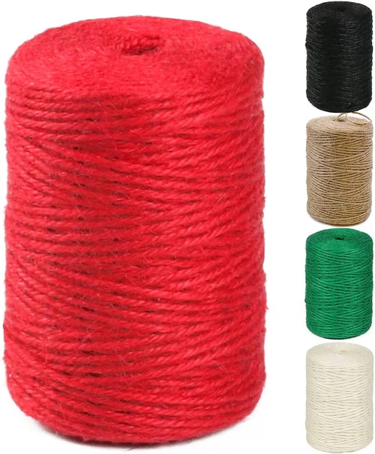 Cuerda de cordel de yute natural Perkhomy 600 pies color largo para artesanías regalo envoltura
