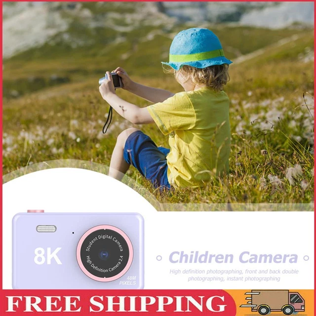 80MP 2.4 inch HD Screen Kids Digital Video Photo Camera with 32GB Card (Purple)