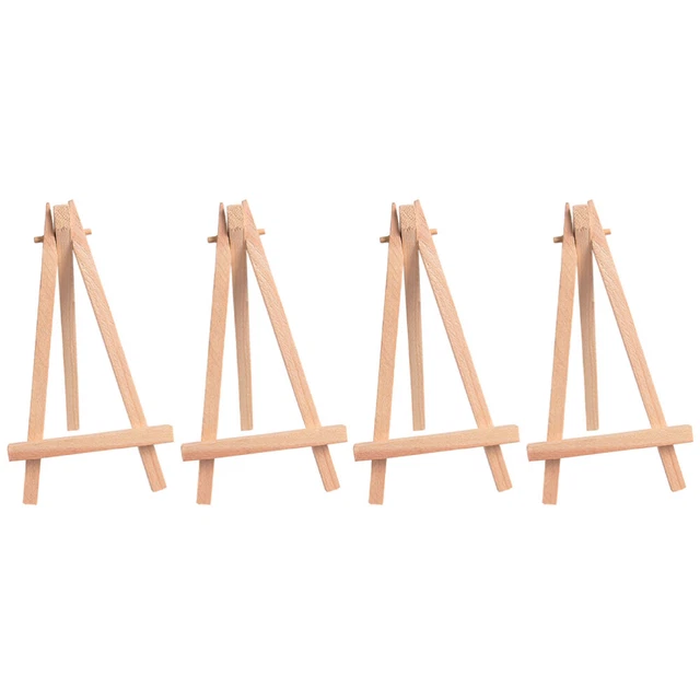 4 piezas caballete pequeño arte caballete bastidor de mesa beige niño