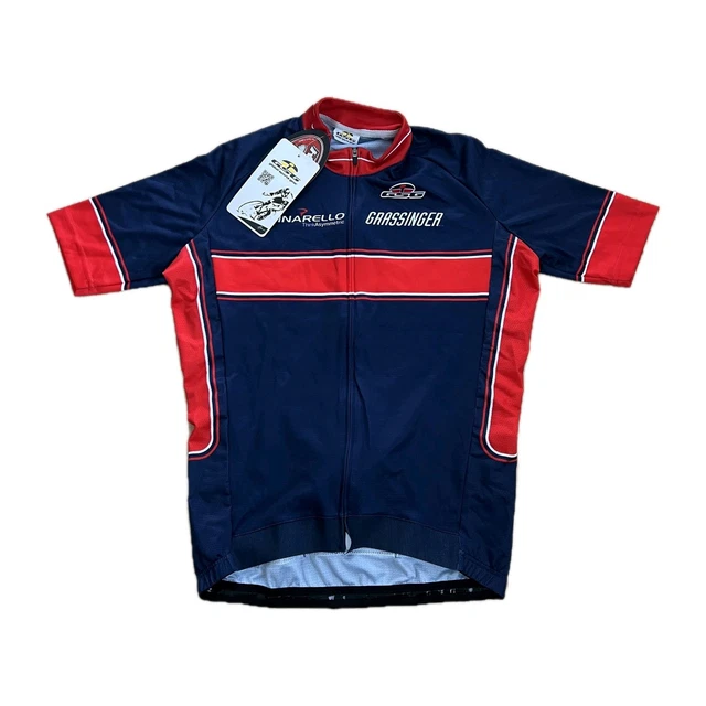 Maillot Cyclisme Louis Garneau Manches Courtes - Blanc/Rouge/Noir - Taille S - Fermeture éclair Intégrale