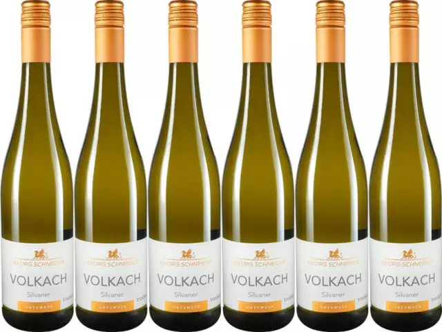 6x Volkach Silvaner Ortswein trocken, 2022 - Weingut Georg Schneider, Franken! …