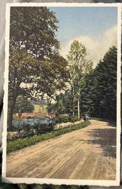Gilded Age Biltmore Estate House Bass Lake Bridge Asheville NC Vintage Postcard