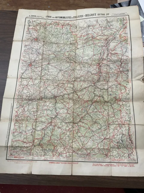 Cartes Taride French Map of Belgium Belgique Vintage