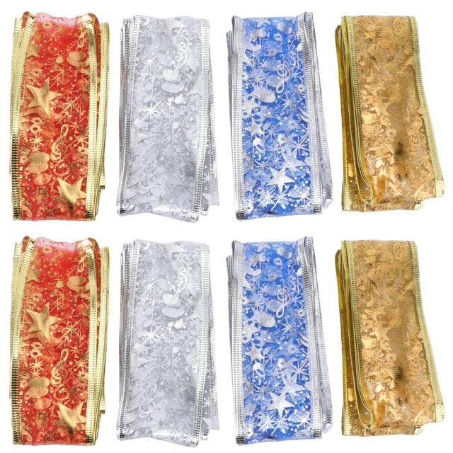 8 rollholiday xmas ribbon en von Ripsband Weihnachten Verpackung Band Band Bo 3