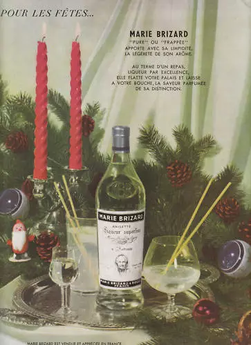 Publicité ancienne Marie Brizard liqueur issue de magazine 1955