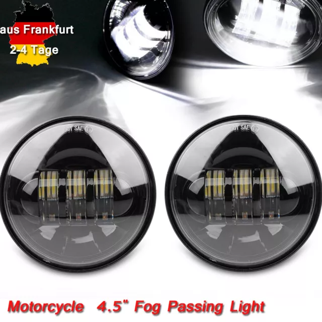 Paar 4.5" LED Nebelscheinwerfer Zusatzscheinwerfer Tagfahrlicht für Harley 24V