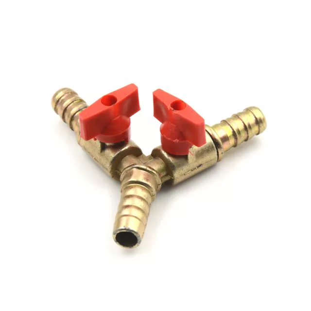 Clamp Tee Brass Y 3-Way Shut off Ball Valve Fitting Hose Fuel Gas 3/8" 10m.zy