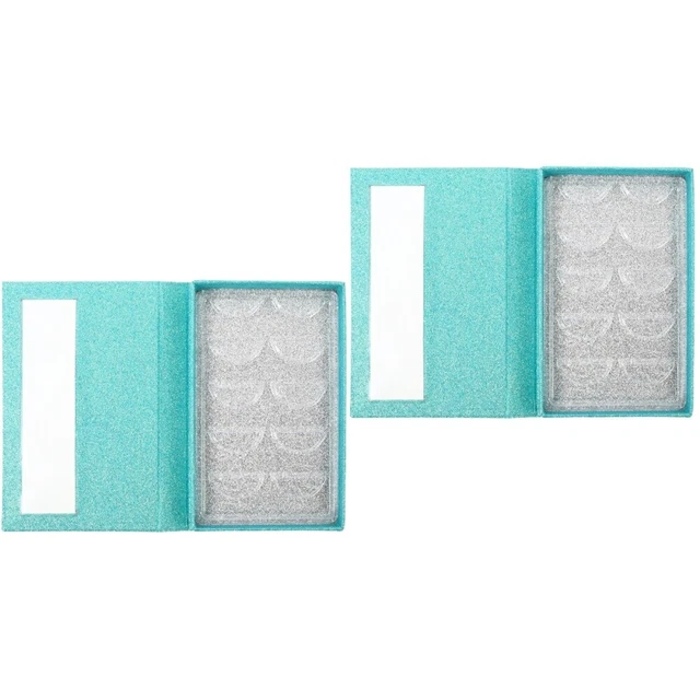 2 Count False Eyelash Organizer Container Empty Case Cases Book Storage Box