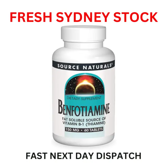 Source Naturals Benfotiamine 150 mg 60 Tablets Fat Soluble Vitamin B1 Thiamine