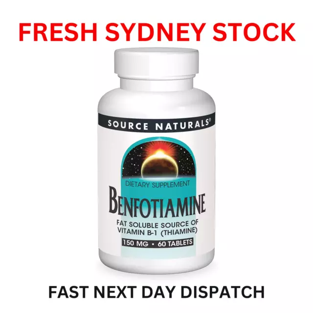Source Naturals Benfotiamine 150 mg 60 Tablets Fat Soluble Vitamin B1 Thiamine