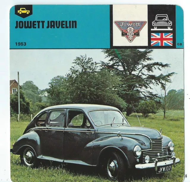 Fiche Carte Auto Jowett Javelin 1953