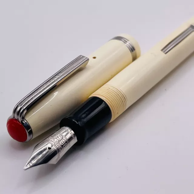 Esterbrook Fountain Pen Doctor White Pen w/ Red Jewels SJ