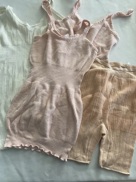 Mixed Lot of Vintage Knit Undergarments 2 Carol Brent Camisoles Long Panties 