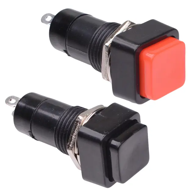 Square Latching On/Off Push Button Switch Red or Black SPST Car Dash 12V