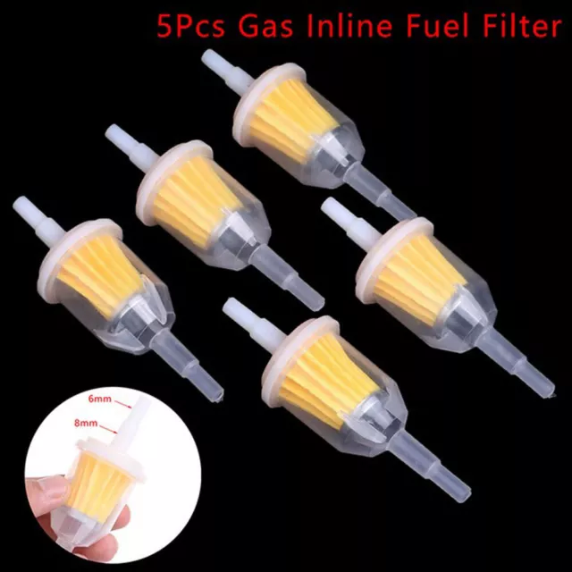 5pcs Inline Gas/fuel Filter 6mm-8mm For Lawn Mower Small Engine Auto Motorcycle