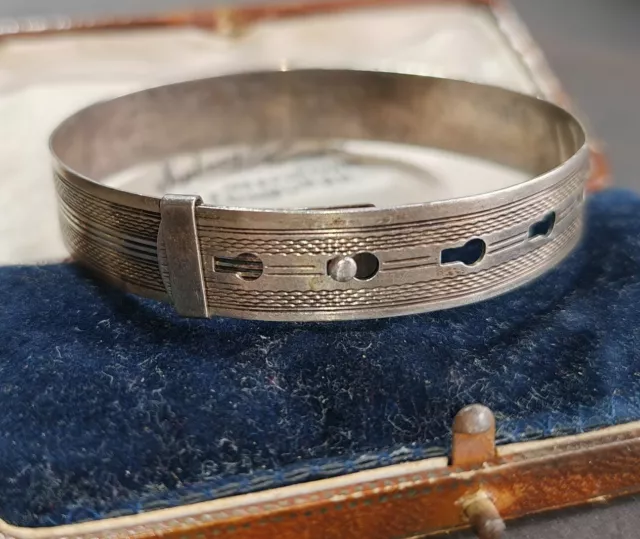 Antique Vintage Belt Buckle Victorian Edwardian adjustable Silver Bracelet