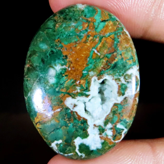 67.65 CT 28x38x6 mm Natural Chrysocolla Druzy Oval Cabochon Gemstone P66-27