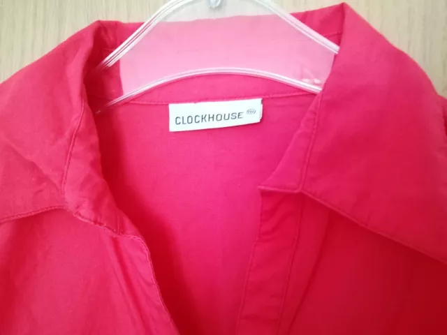 Damen Bluse von Clockhouse C&A kurzarm Größe 38 M rot neu mit Reißverschluss