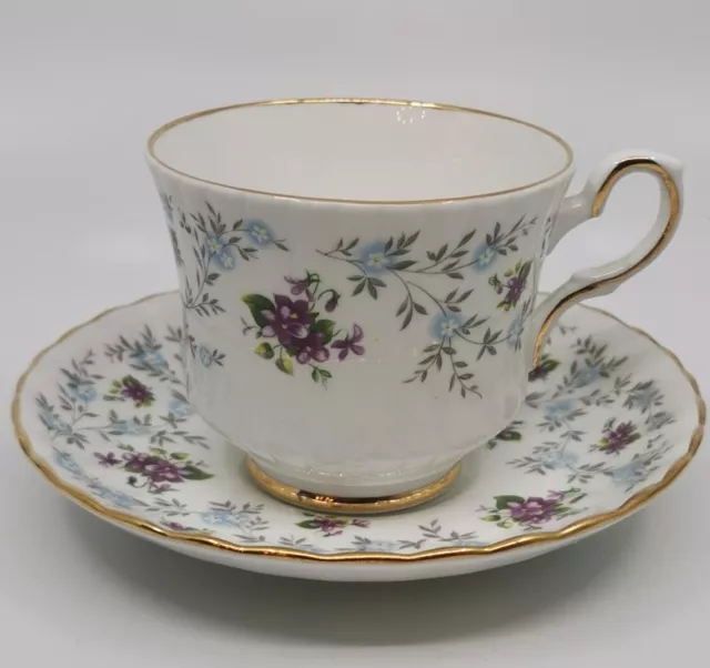 Vintage Royal Stafford English Bone China Tea Cup & Saucer, Enchanting Pattern