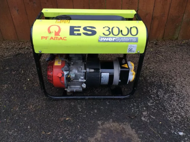 Pramac Es3000 2.4 Kva 110 Volt Site Safe Generator Honda Gx Engine 2015 Model