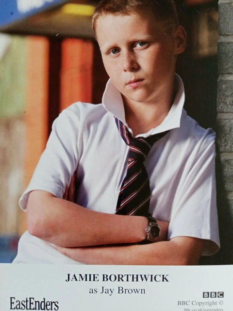Eastenders, Jay Brown, Jamie Borthwick, Hand Signed On Back Photo Card, Vgc