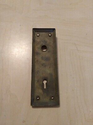 Vintage Metal Door Knob Plate Cover Architectural Salvage Hardware Rectangular 2