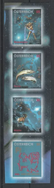 4x Sondermarken "Sternzeichen" ** Österreich - Frankaturwert = 2,20 (10)