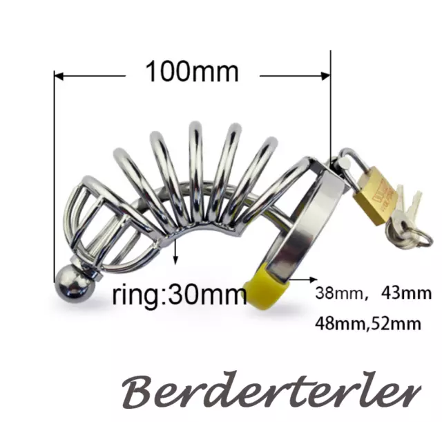 STAINLESS STEEL METAL Male Chastity Belt Cage Device Restraint Spiked ...