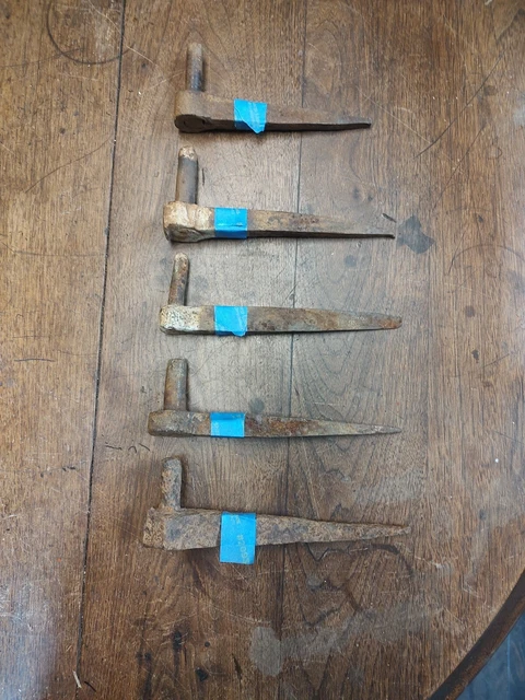 5 Vintage Antique Hand Forged Barn Door Gate Strap Hinge Pintles Rustic Mix Lot