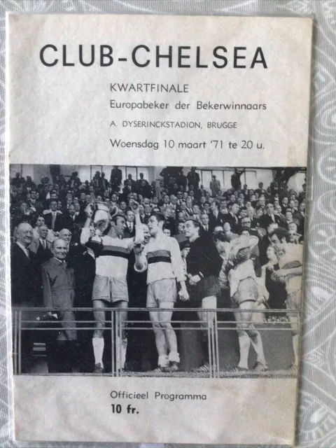 FC Bruges v Chelsea ECWC Cup Winners Cup 1970/71